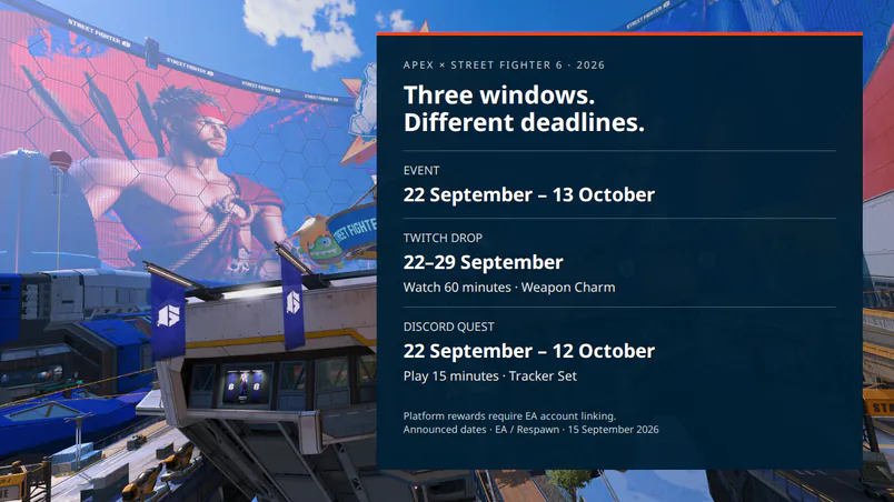 Apex Street Fighter event reward deadlines
