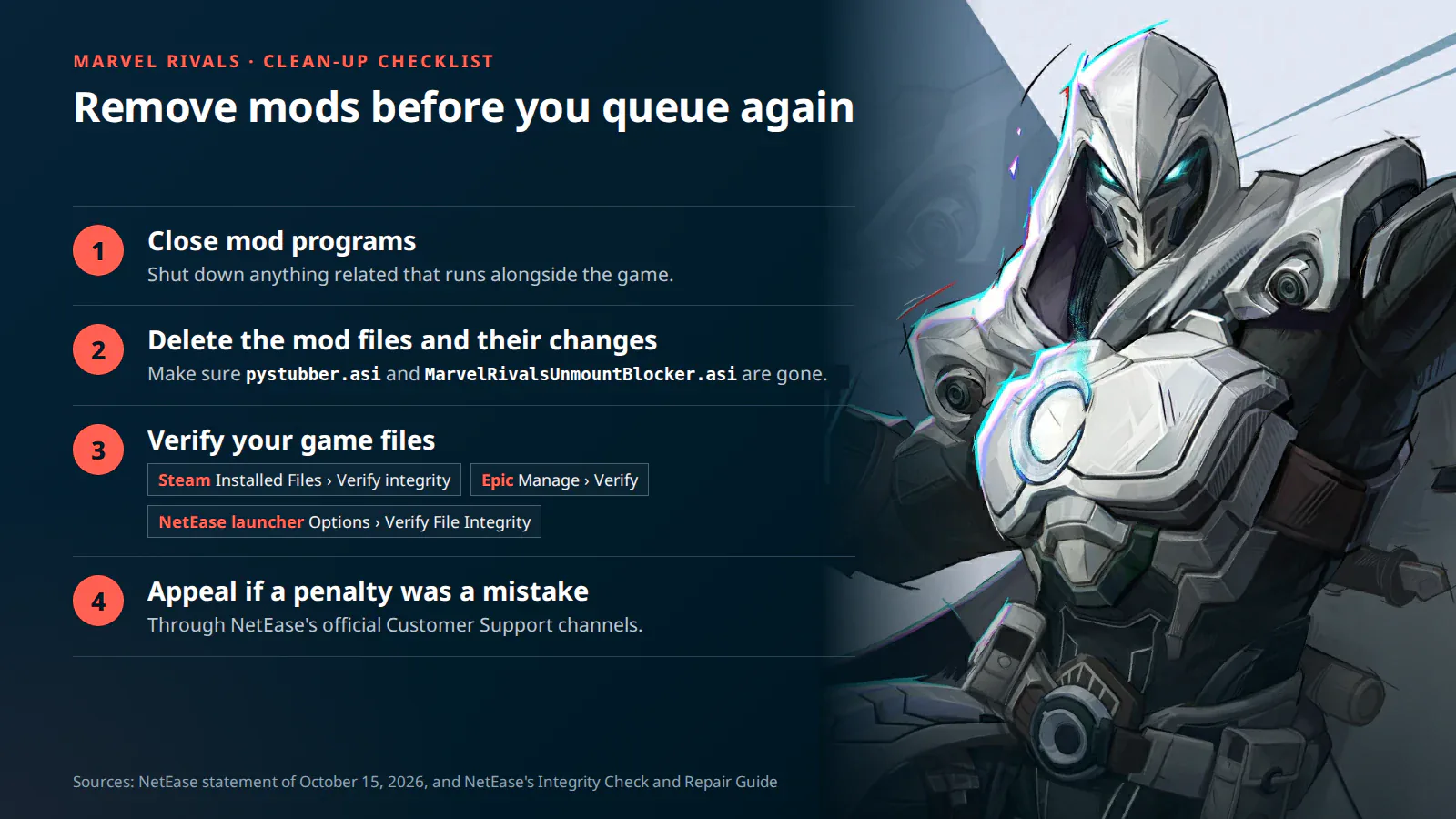 How to remove Marvel Rivals mods and verify game files